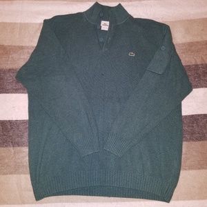 Lacoste Green Button Collar Sweater
